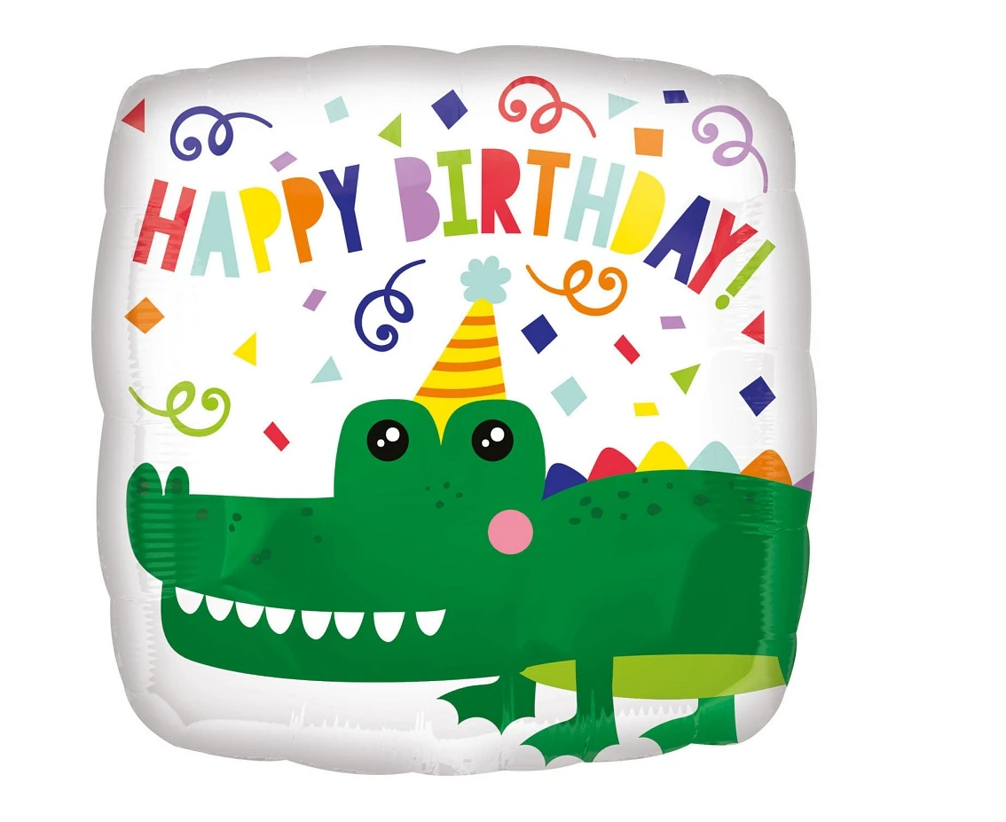 Balon foliowy 18" SQR - Urodzinowy krokodyl KK