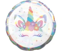 Balon foliowy 18 cali CIR - Jednorożec, opalizujący KK
