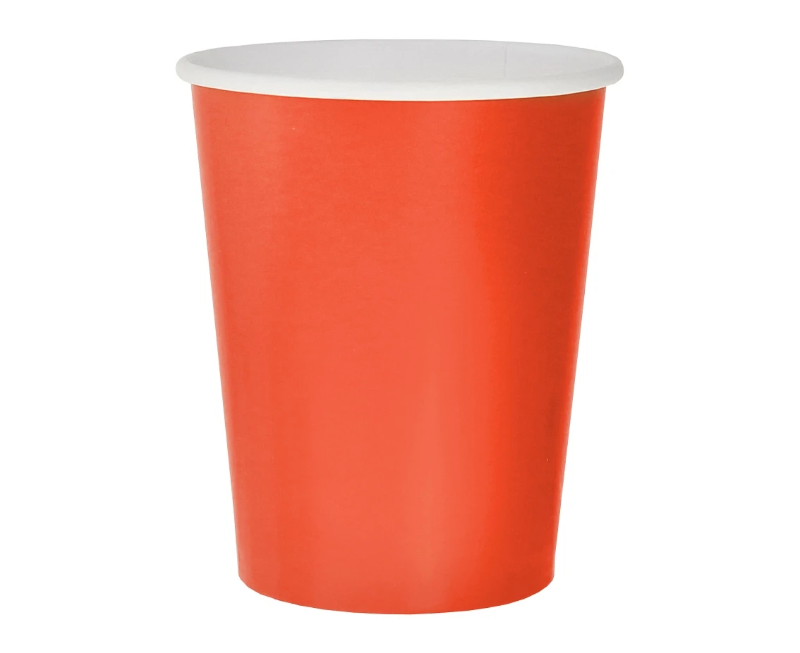Kubeczki pap. jednokolorowe czerwone, 250ml/14 szt. KK