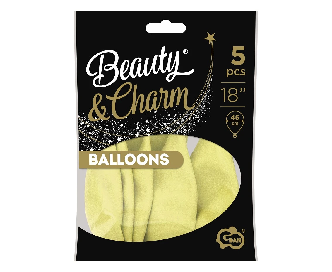 Balony B&C 18", macaron, waniliowe, 5szt.