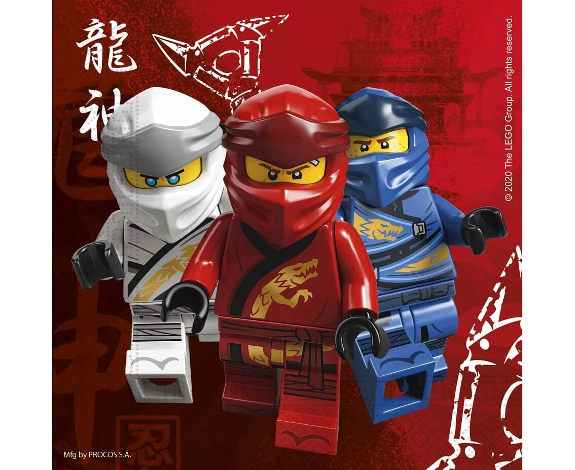 Serwetki papierowe Lego Ninjago, 33x33 cm, 20 szt. FSC, KK