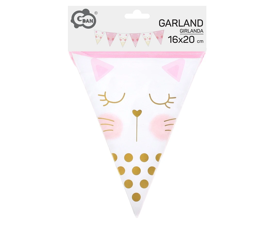 Girlanda flagi PB&C Kotek, 16 x 20 cm, 8 flag