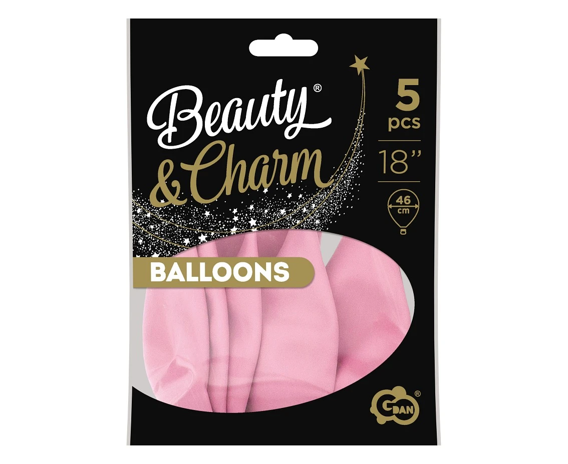 Balony B&C 18", macaron bladoróżowe, 5szt.