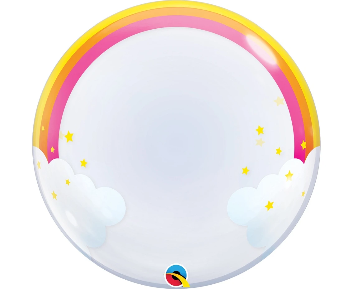 Balon foliowy 24" QL Bubble Deco Tęczowa chmurka KK