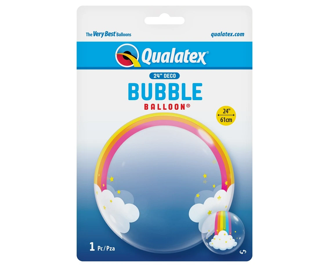 Balon foliowy 24" QL Bubble Deco Tęczowa chmurka KK