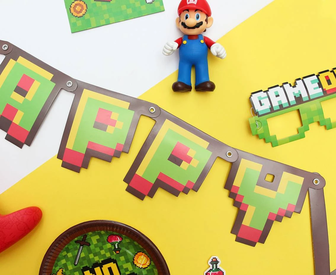 Girlanda papierowa Happy Birthday - Game On, 160 cm