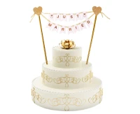 Dekoracja papierowa W&C na tort Just Married, 25 cm KK