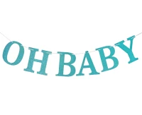 Girlanda papierowa brokatowa B&G Oh Baby, jasnoniebieska, DIY, 300 cm