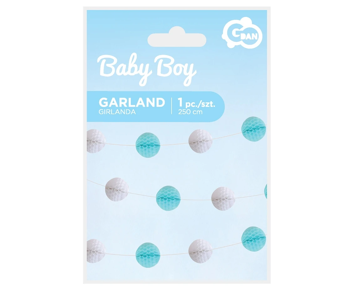 Girlanda B&G Kuleczki - Baby Boy, jasnoniebieska, 250 cm