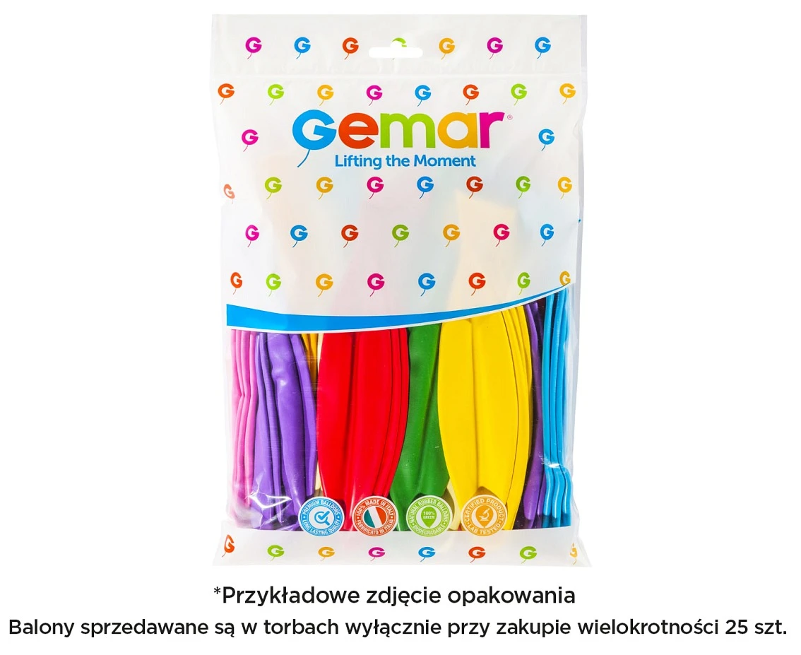 Balony Gemar, kula metalik 0.65m biała, 1szt.