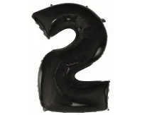 Balon foliowy B&C Cyfra 2 czarna, 92 cm AA