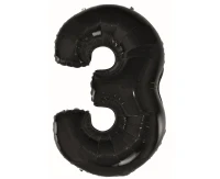 Balon foliowy B&C Cyfra 3 czarna, 92 cm AA