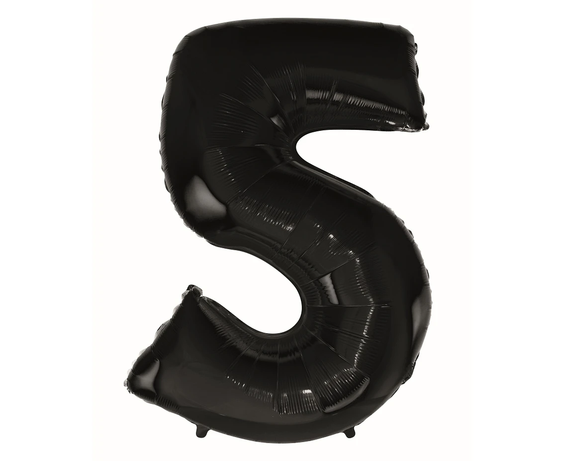 Balon foliowy B&C Cyfra 5 czarna, 92 cm AA