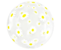 Balon Aqua - kryształowy, stokrotki, 20 cali