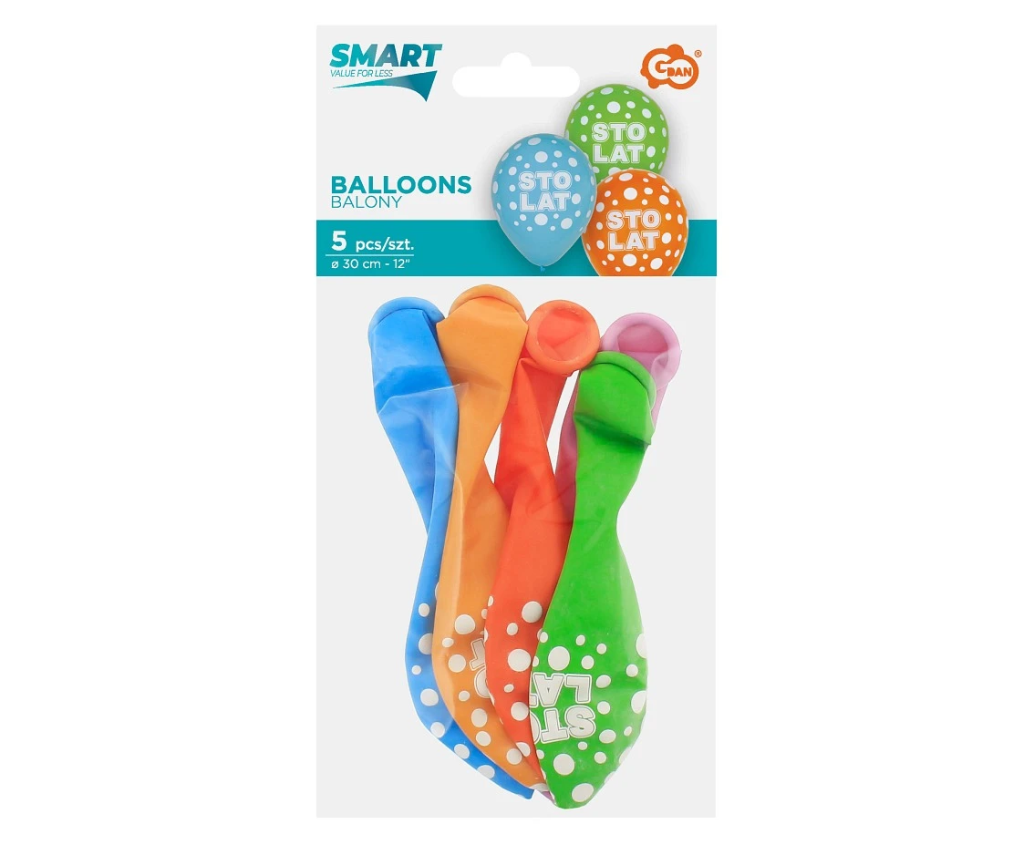 Balony Sto Lat, 12 cali/ 5 szt.
