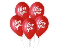 Balony Gemar 13", pastel premium hel i love you (biały napis), 5szt. KK