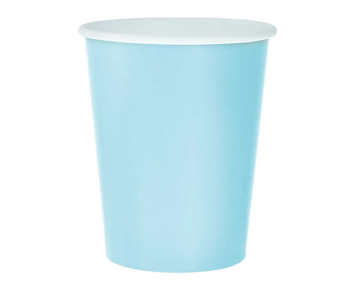 Kubeczki pap. jednokolorowe jasnoniebieskie, 250ml/14 szt. KK