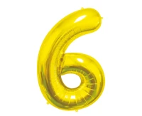 Balon foliowy B&C Cyfra 6, złota, 85 cm AA
