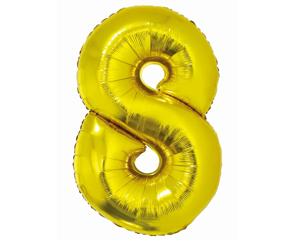 Balon foliowy Smart, Cyfra 8, złota, 76 cm AA