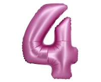 Balon foliowy B&C, Cyfra 4, satynowa różowa, 76 cm KK