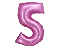 Balon foliowy B&C, Cyfra 5, satynowa różowa, 76 cm KK