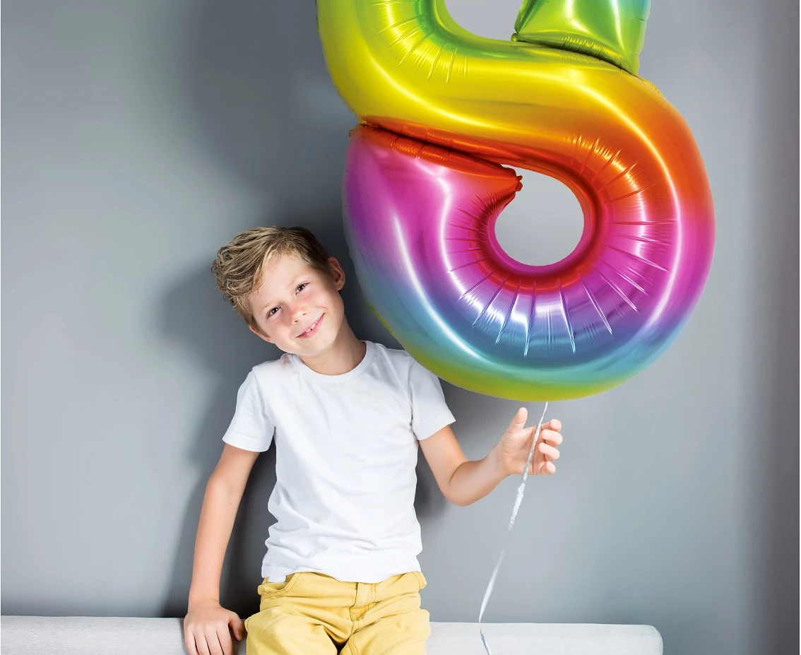 Balon foliowy Smart, Cyfra 8, tęczowa, 76 cm