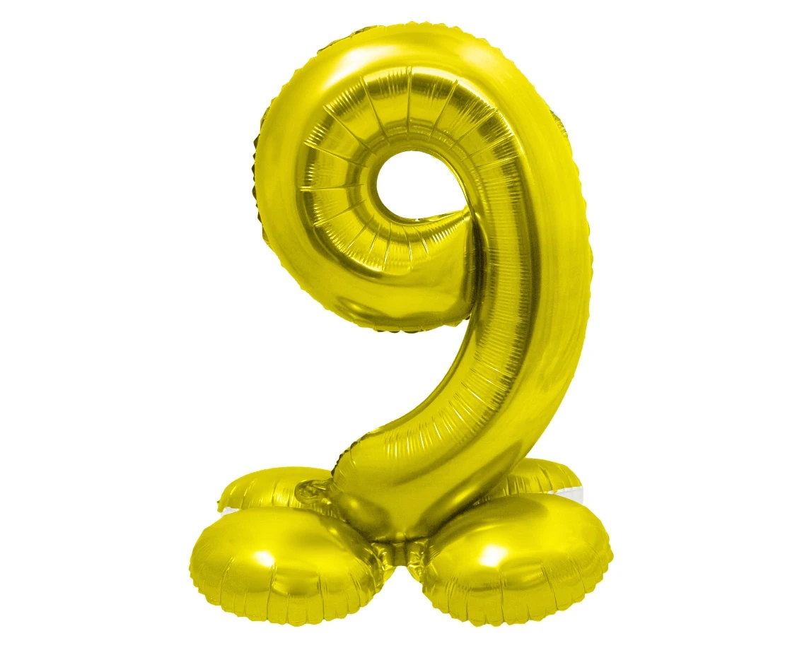 Balon foliowy Smart, Cyfra stojąca 9, złota, 72 cm KK
