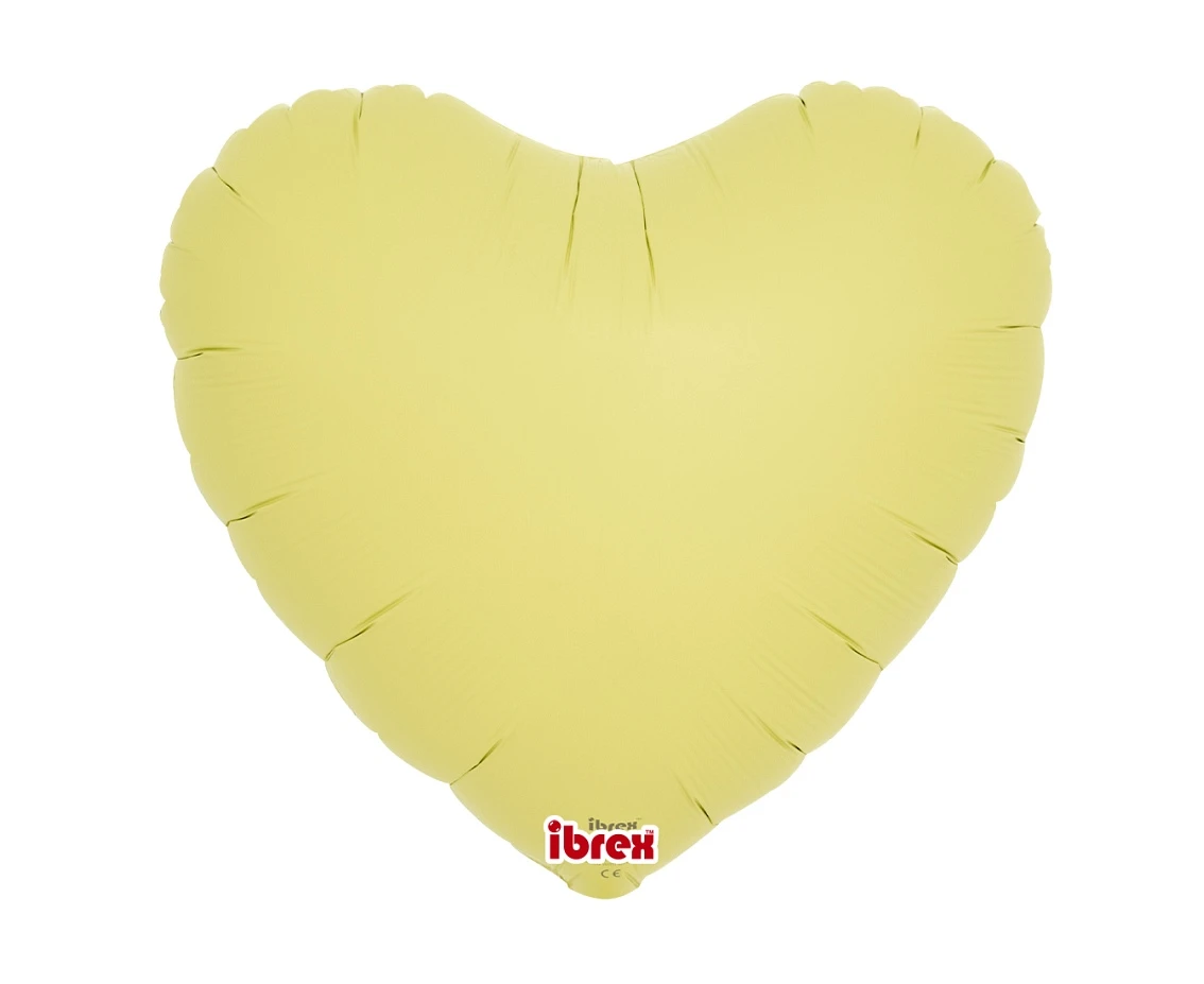 Balon Ibrex Hel, serce 14", Pastel Yellow, 5 szt.