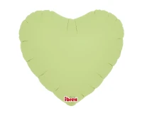 Balon Ibrex Hel, serce 14", Pastel Green, 5 szt.