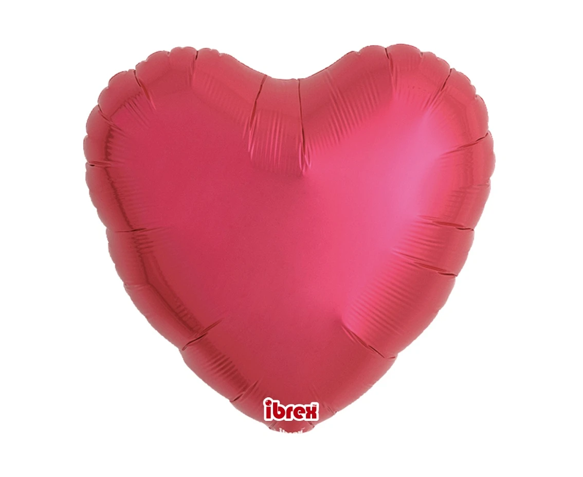 Balon Ibrex Hel, serce 14", Metallic Red, 5 szt.