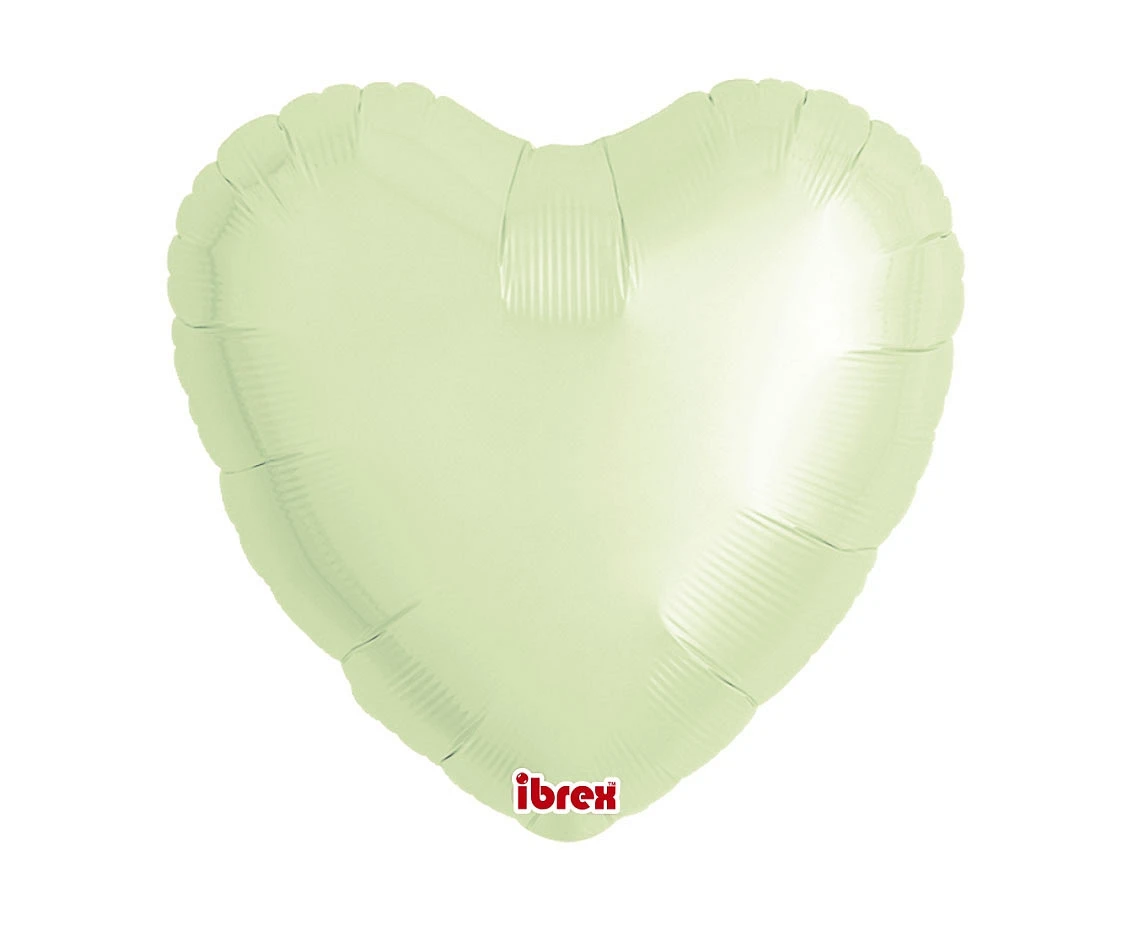 Balon Ibrex Hel, serce 14", Metallic Ivory, 5 szt.