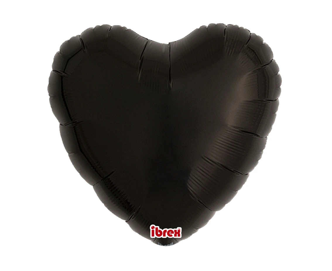 Balon Ibrex Hel, serce 18", Metallic Black, 5 szt.