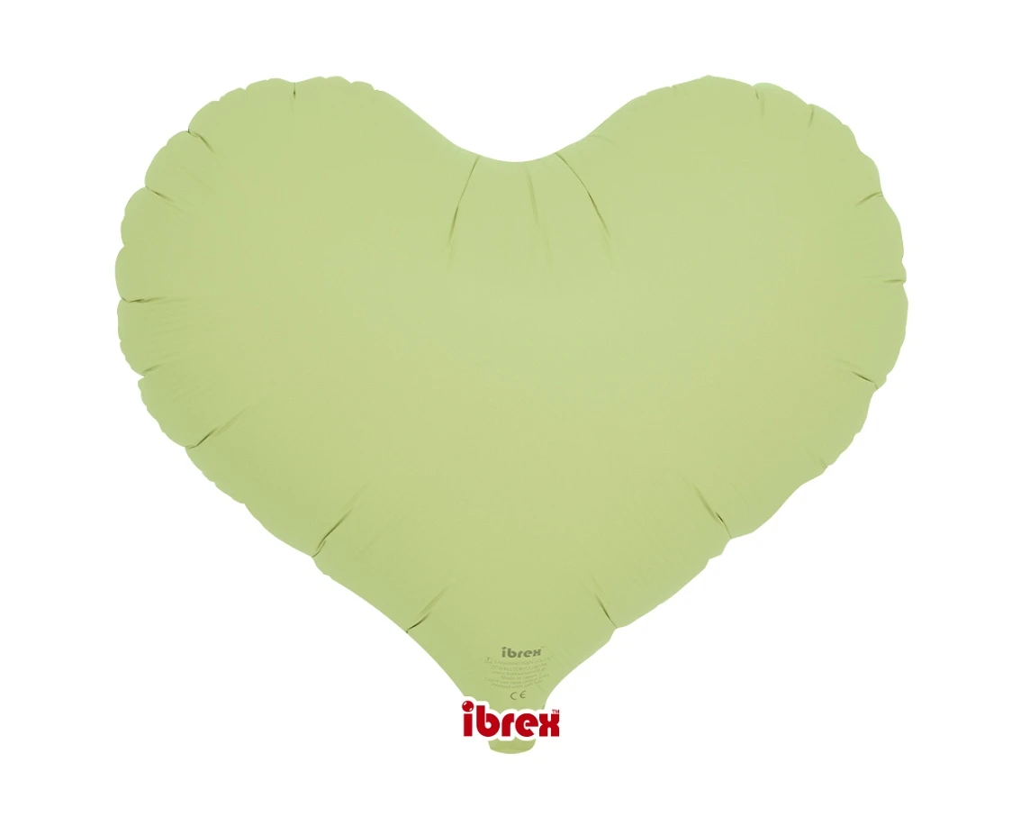 Balon Ibrex Hel, serce Jelly 14", Pastel Green, 5 szt.