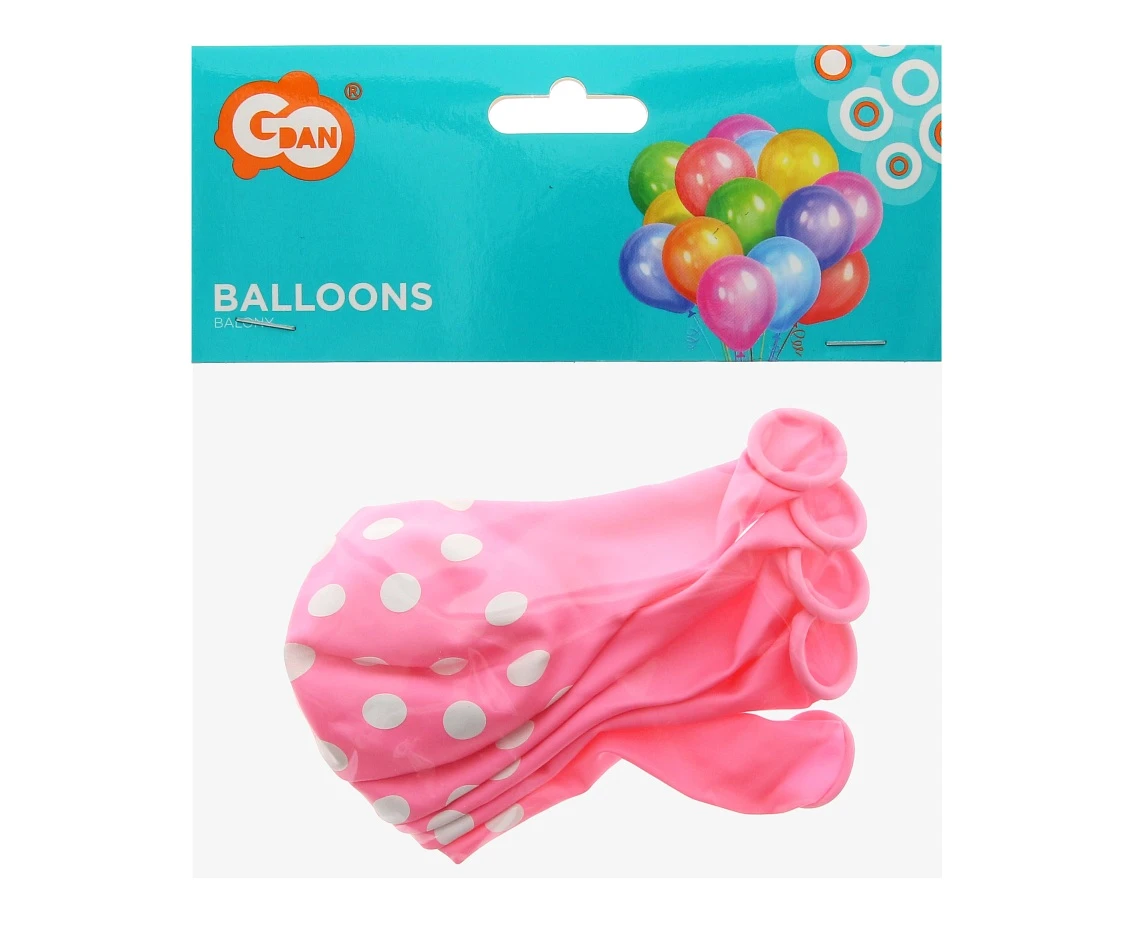 Balony Premium Grochy, jasnoróżowe, 12"/ 5 szt.