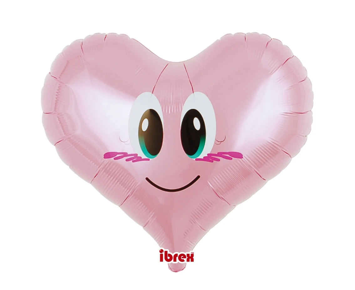 Balon Ibrex Hel, serce Jelly 14", Smile Angel PL Pink, packed