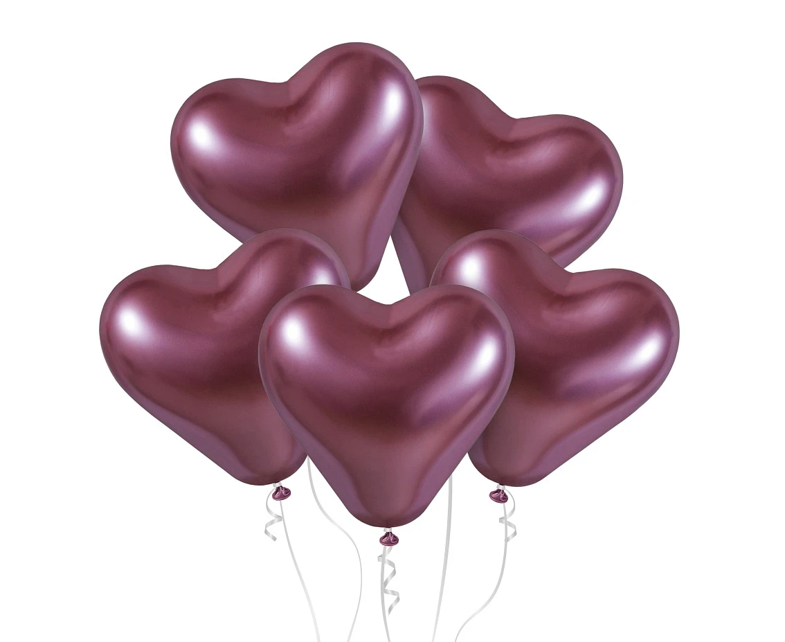 Balony Gemar 12", CRB shiny serca różowe, 25szt. KK