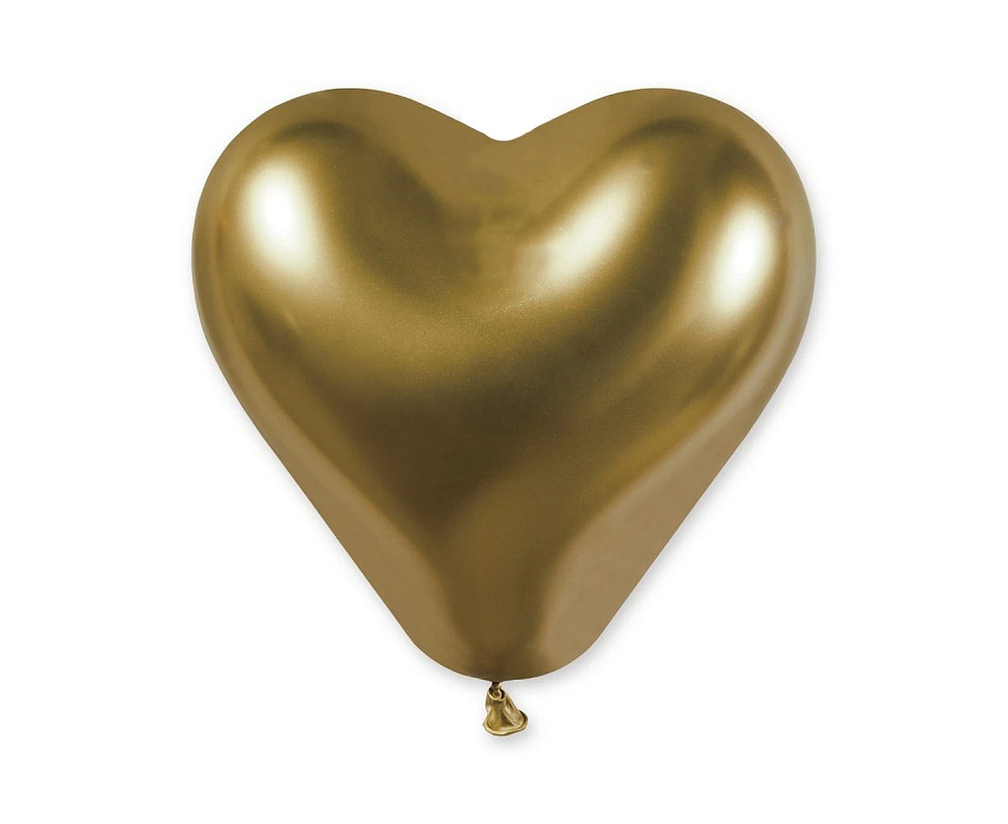 Balony Gemar 12", CRB shiny serca złote, 25szt.