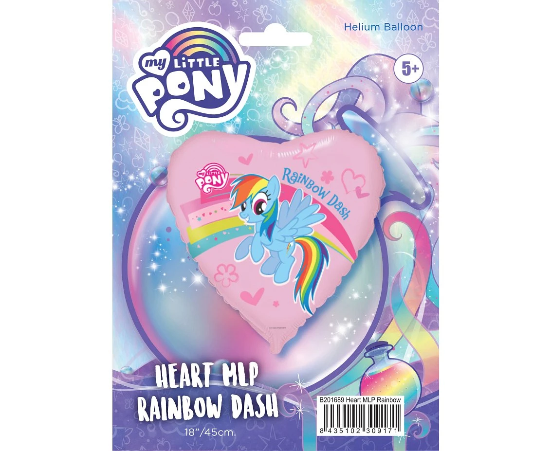 Balon foliowy 18" FX - "Pony z tęczą", pakowany