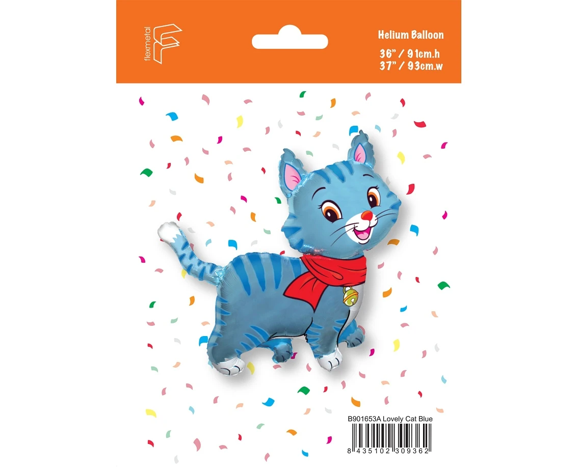 Balon foliowy 24" FX - "Piękny Kotek niebieski", pakowany
