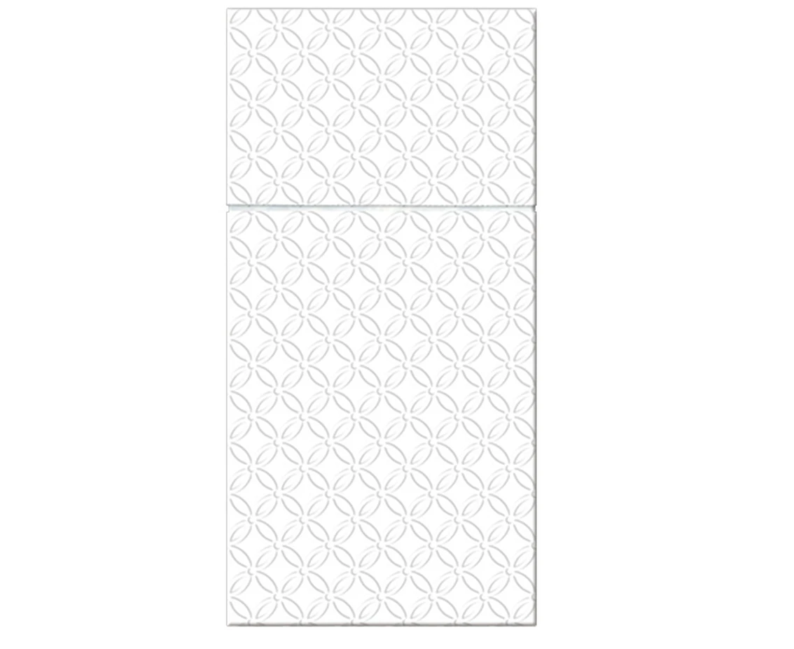 Etui (kieszonki) na sztućce, serwetki wzorzyste Pocket Inspiration Modern (white) 40x40 cm/ 16 szt.
