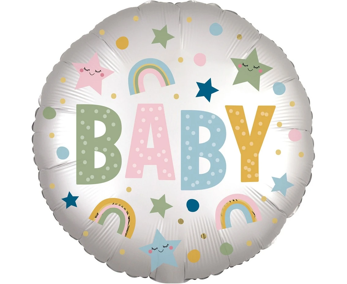 Balon foliowy 18" CIR- Natural Baby S40, zapakowany KK
