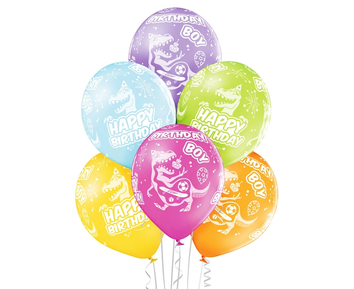 Balony Belbal 12", D11, urodziny chłopca, 6szt.