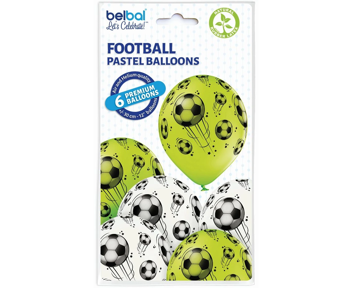 Balony Belbal 12", D11, piłka nożna, 6szt.