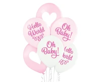Balony Belbal 12", D11, Oh Baby dziewczynka, 6szt.