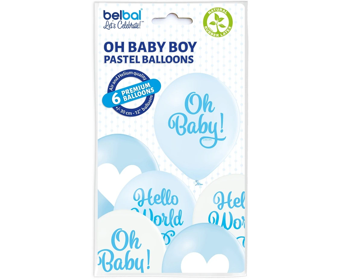 Balony Belbal 12", D11, och chłopczyk, 6szt.