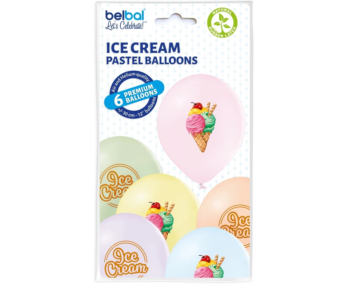 Balony Belbal 12", D11, lody, 6szt.
