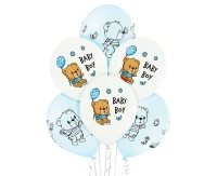 Balony Belbal 12", D11, urocze Baby chłopczyk biało-niebieskie, 6szt.