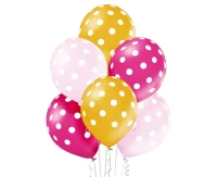 Balony Belbal 12", D11, groszki dziewczynka, 6szt.