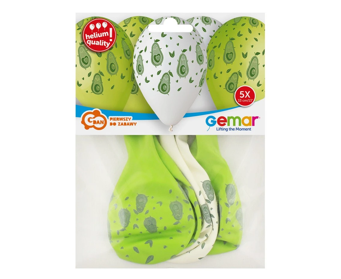 Balony Gemar 13", pastel premium hel awokado, 5szt. KK