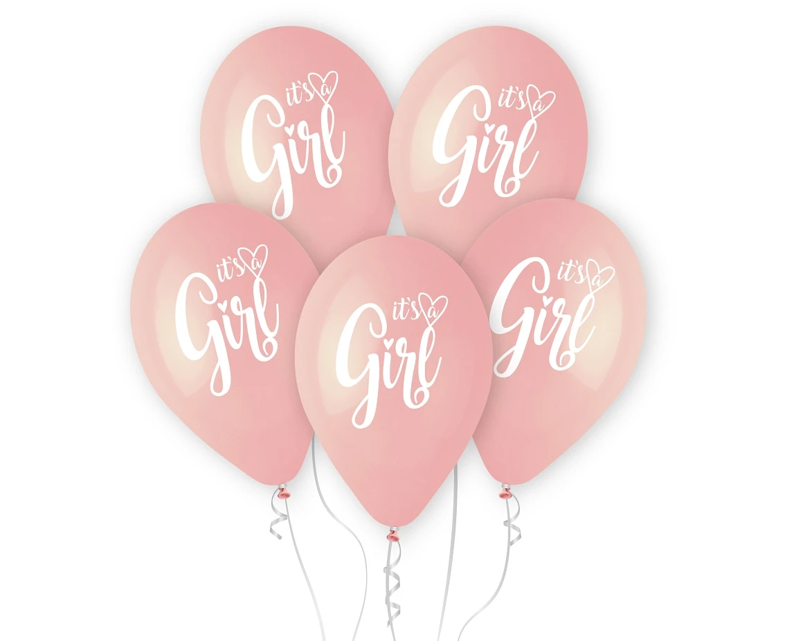Balony Gemar 13", pastel premium hel it''''s a girl, 5szt. KK